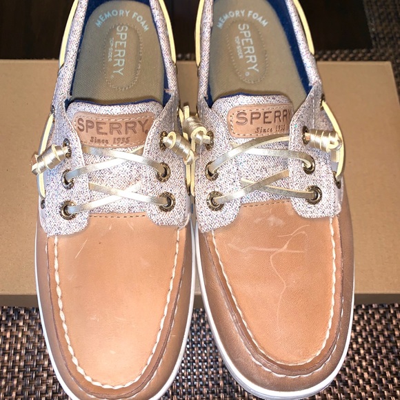 Sperry Shoes - NWB Sperry Rosefish Sparkle linen/oat size 7